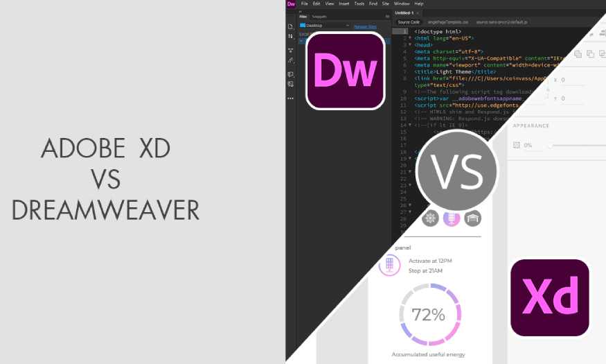 Comparing Adobe XD and Dreamweaver