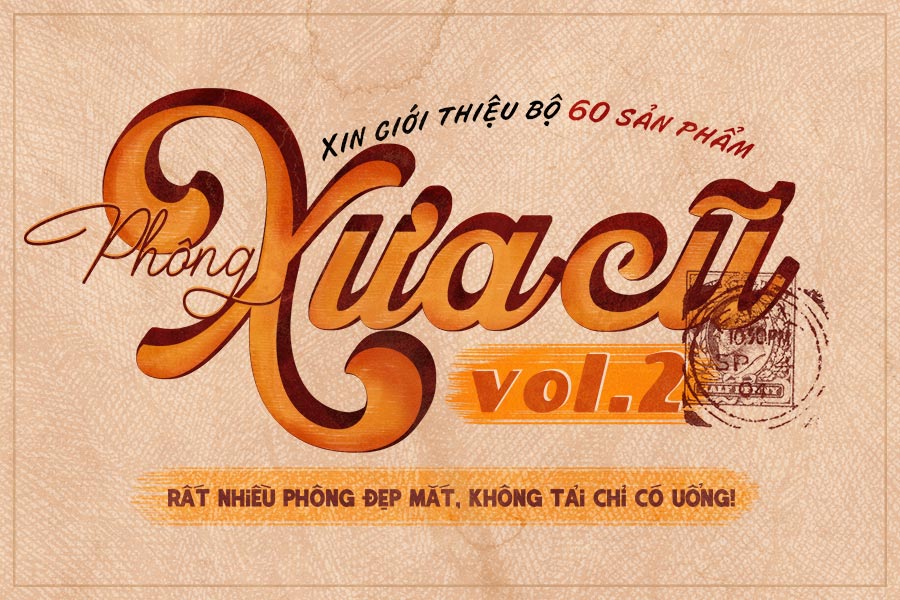 Free Sharing 210 Old Saigon Style Fonts with PSD