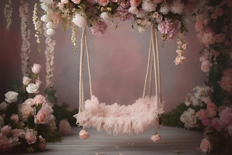 Free Sharing 6 Decorative Flower Swing Background Templates for Children (JPG)