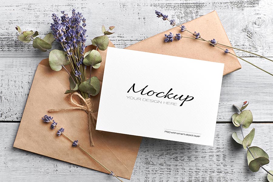 Share Free Beautiful Bright Color Greeting Card Mockup