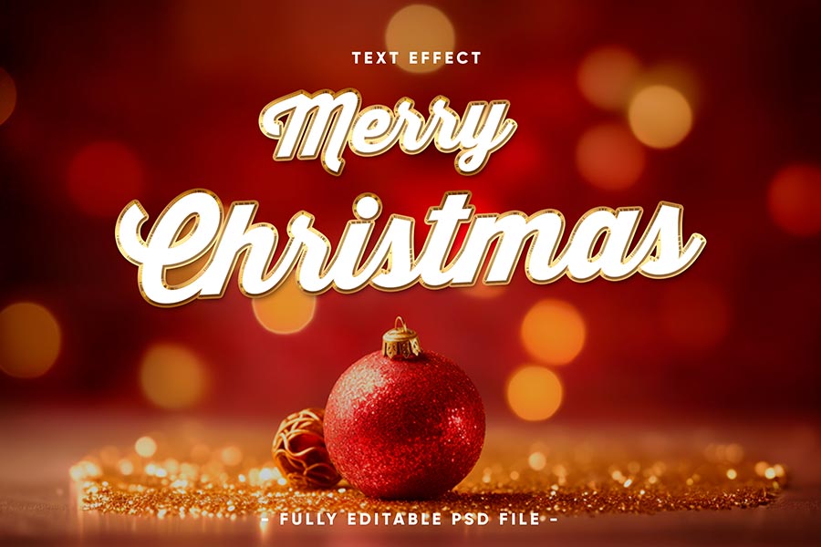 Instructions for Downloading 12+ Extremely Beautiful Merry Christmas Text Effects for Free