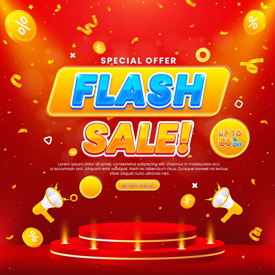 Share Free Download Unique Flash Sale Poster