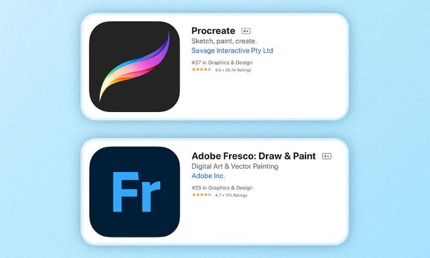 Comparing Procreate and Adobe Fresco