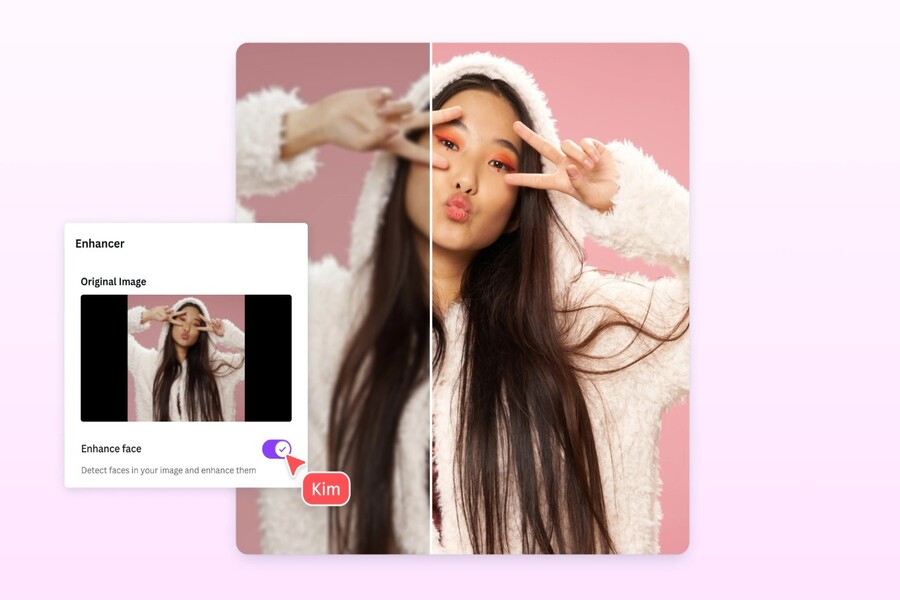 AI Photo Enhancer on Canva: A solution to rescue blurry and underexposed photos.
