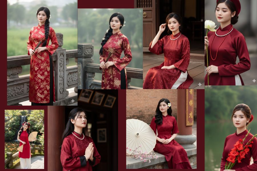Save These 6 Gemini Prompts to Create Stunning Red Tet Ao Dai Images