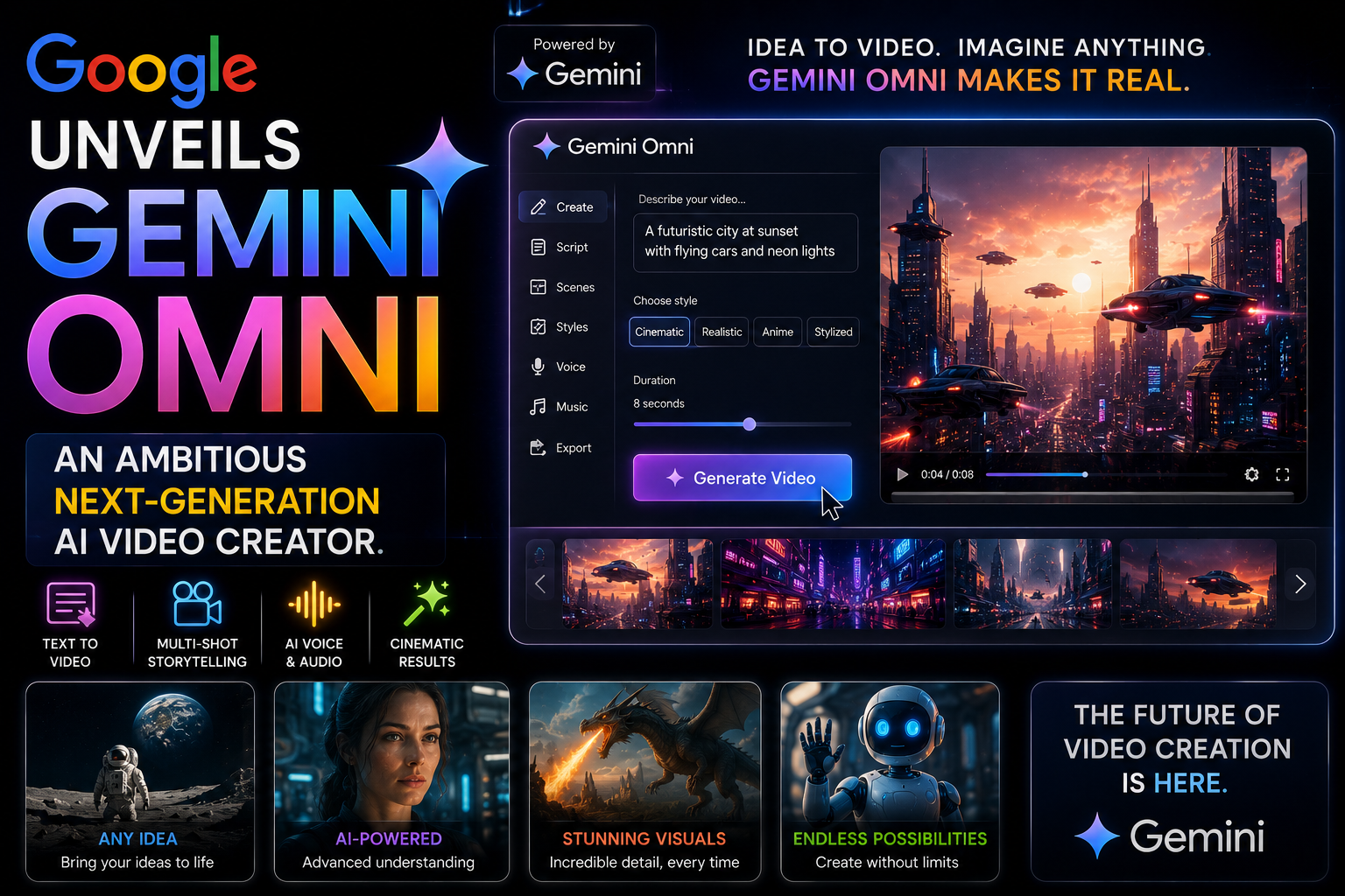 Google unveils Gemini Omni, an ambitious next-generation AI video creator.