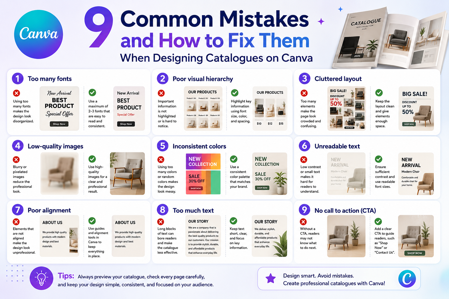 9 Common Mistakes and How to Fix Them When Designing Catalogues on Canva