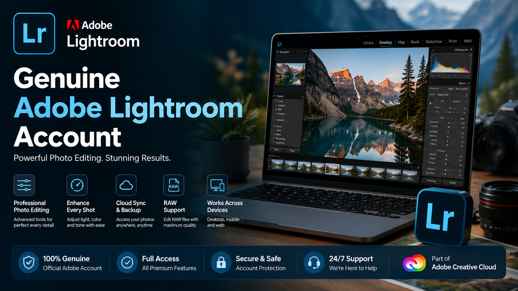 Genuine Adobe Lightroom Account