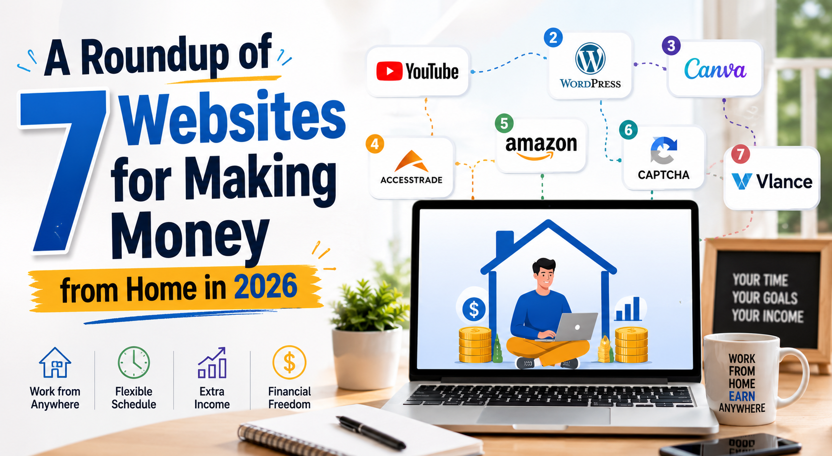 A Compilation of 7 Websites for Making Money at Home in 2026