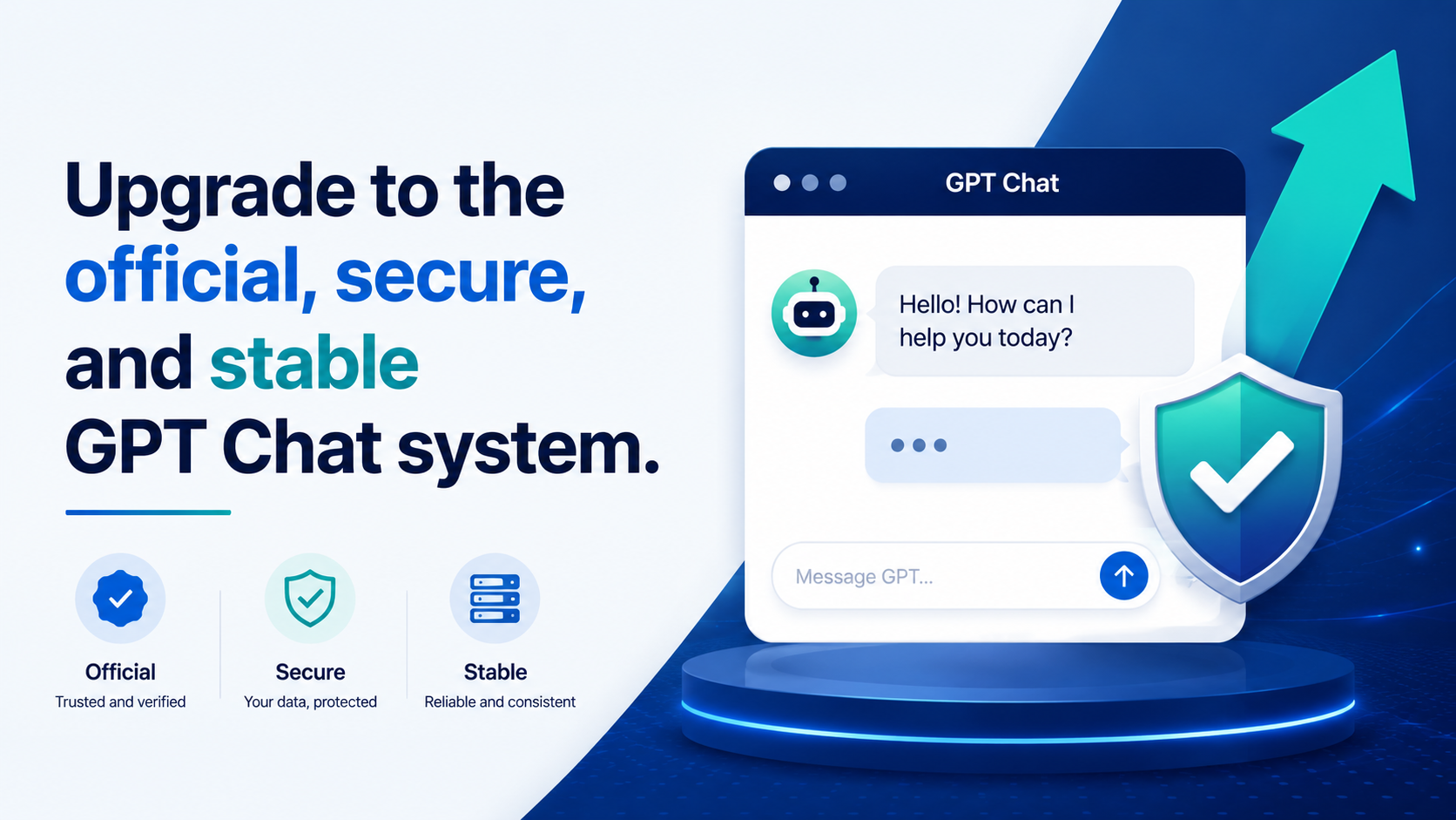 Upgrade to the official, secure, and stable GPT Chat system.