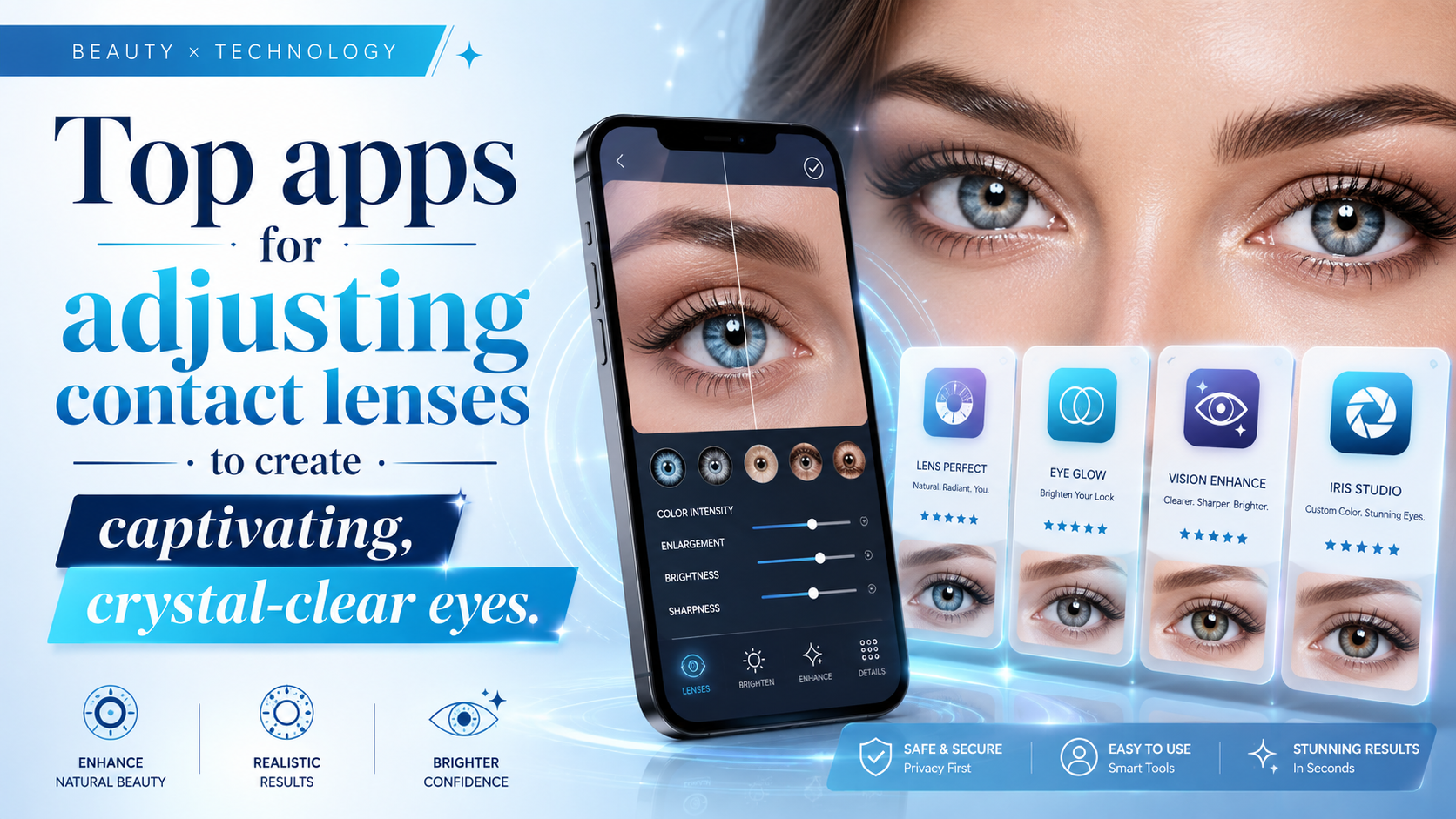 Top apps for adjusting contact lenses to create captivating, crystal-clear eyes.