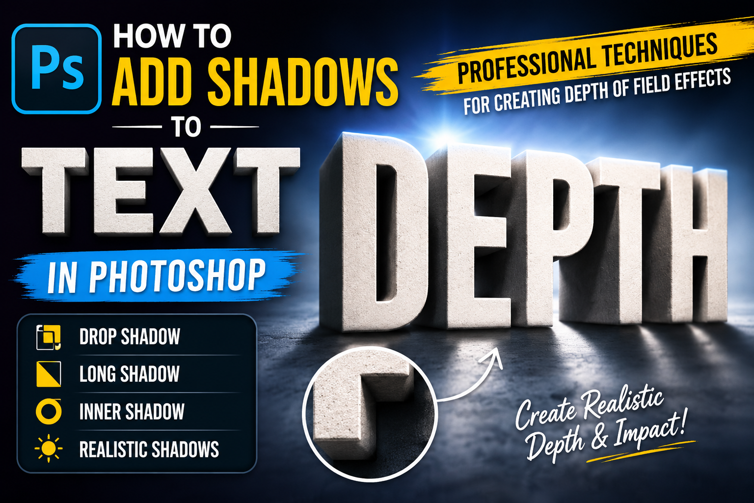 How to Add Shadows to Text in Photoshop: Professional Techniques for Creating Depth of Field Effects
