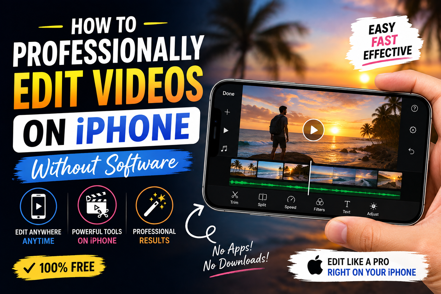 How to Professionally Edit Videos on iPhone Without Software