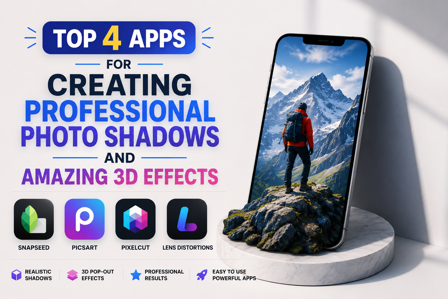 Top 4 Apps for Creating Professional Photo Shadows and Amazing 3D Effects