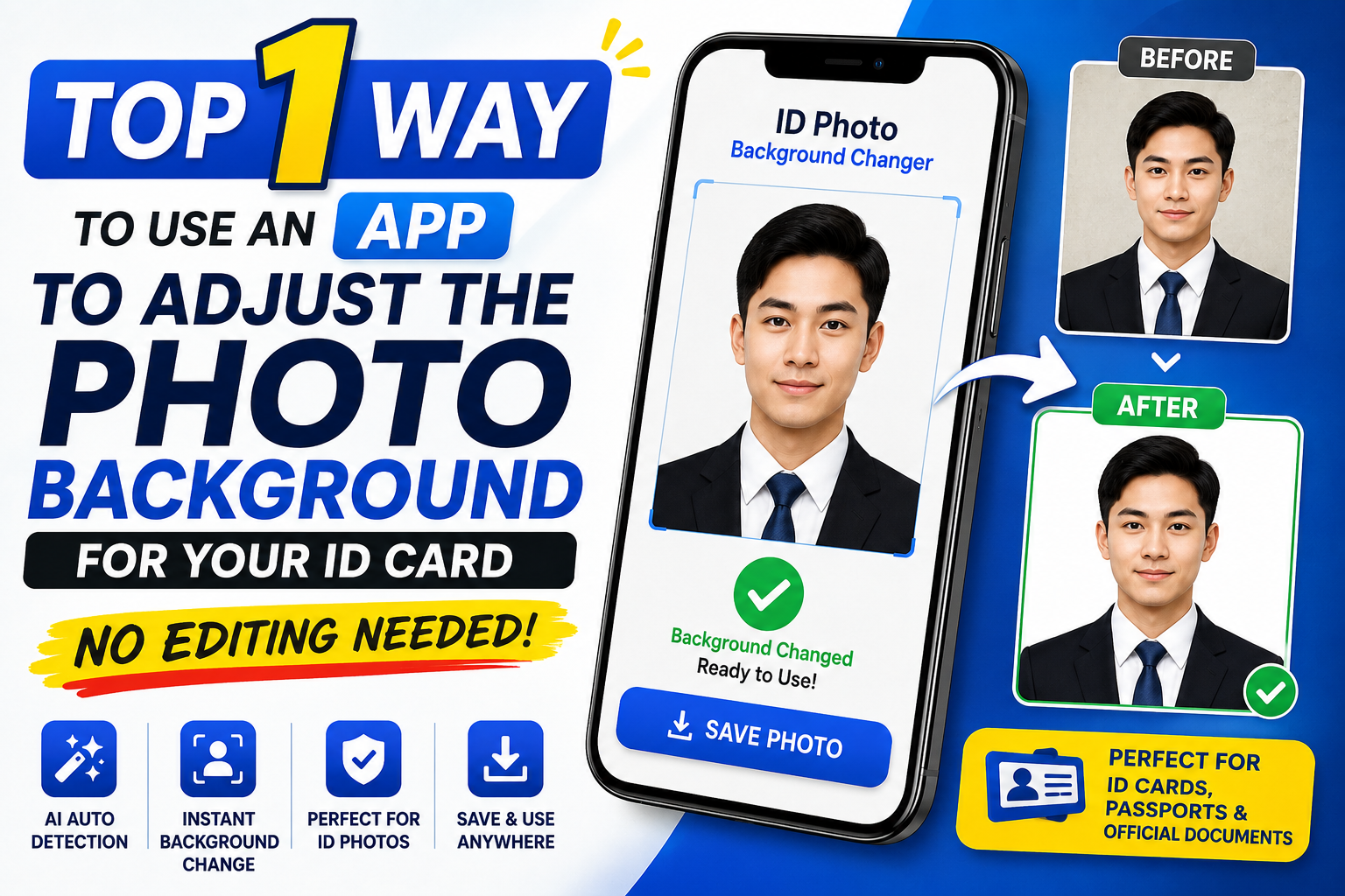 Top 1 Way to Use an App to Adjust the Photo Background for Your ID Card - No Editing Needed