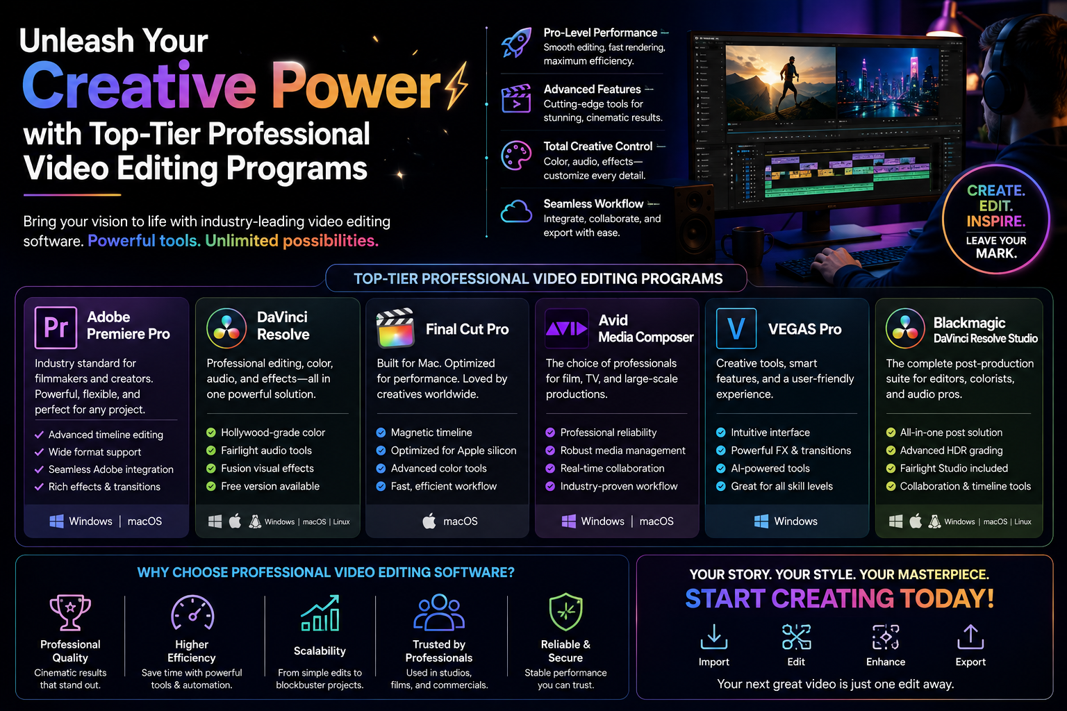 Unleash Your Creative Power with Top-Tier Professional Video Editing Programs