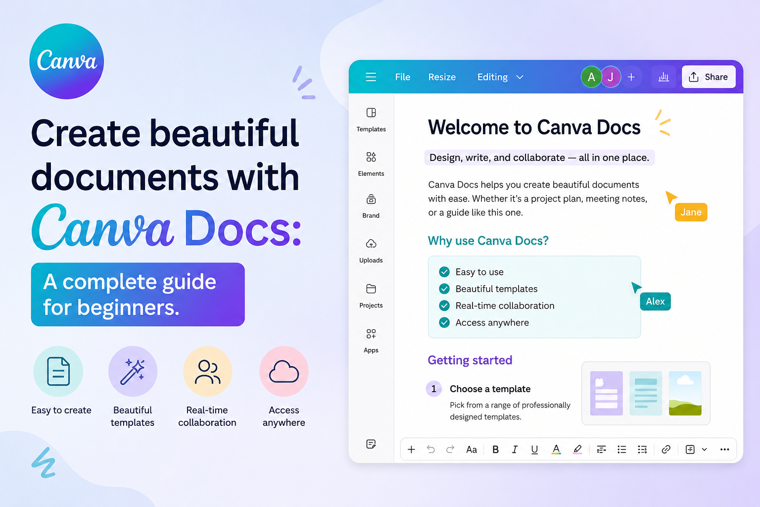 Create beautiful documents with Canva Docs: A complete guide for beginners.