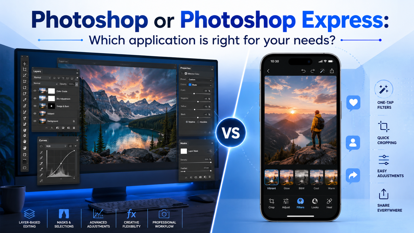 Photoshop or Photoshop Express: Which application is right for your needs?