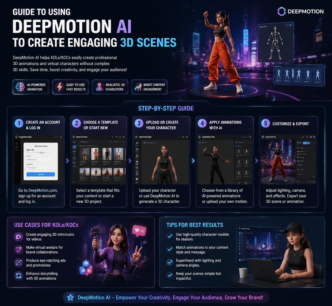 Guide to Using Deepmotion AI to Create Engaging 3D Scenes