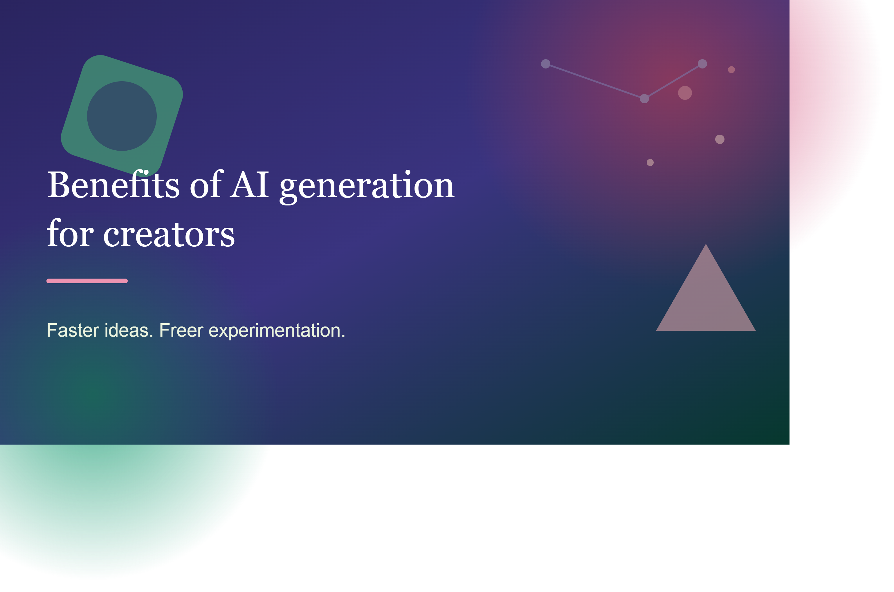 What are the benefits of AI generation for creators?