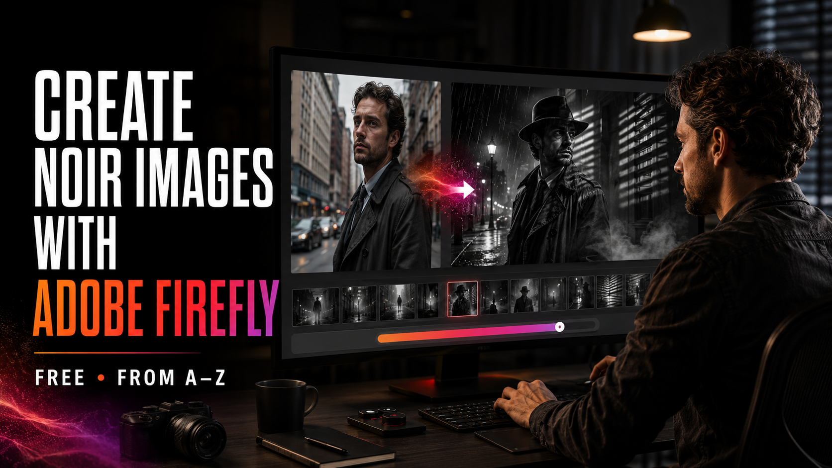 How to create Noir images using Adobe Firefly for free from A-Z.
