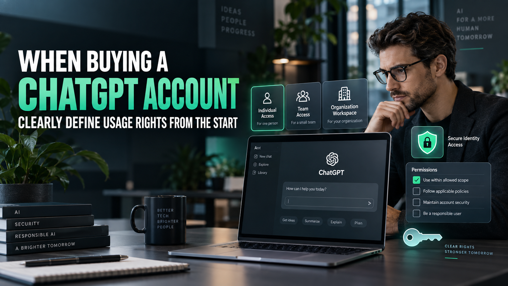 When buying a ChatGPT account: clearly define usage rights from the start.