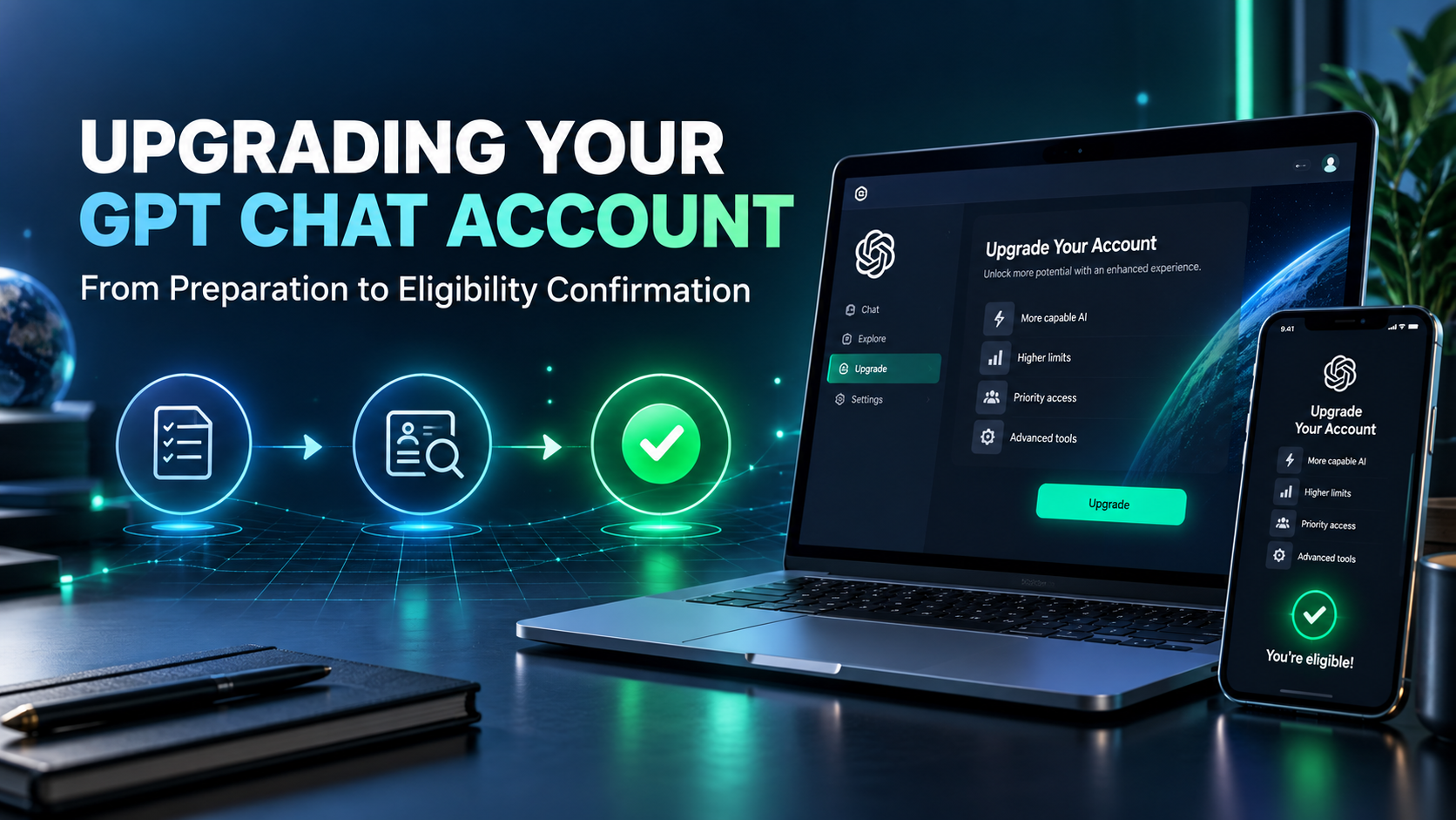Upgrading your GPT Chat account: from preparation to eligibility confirmation