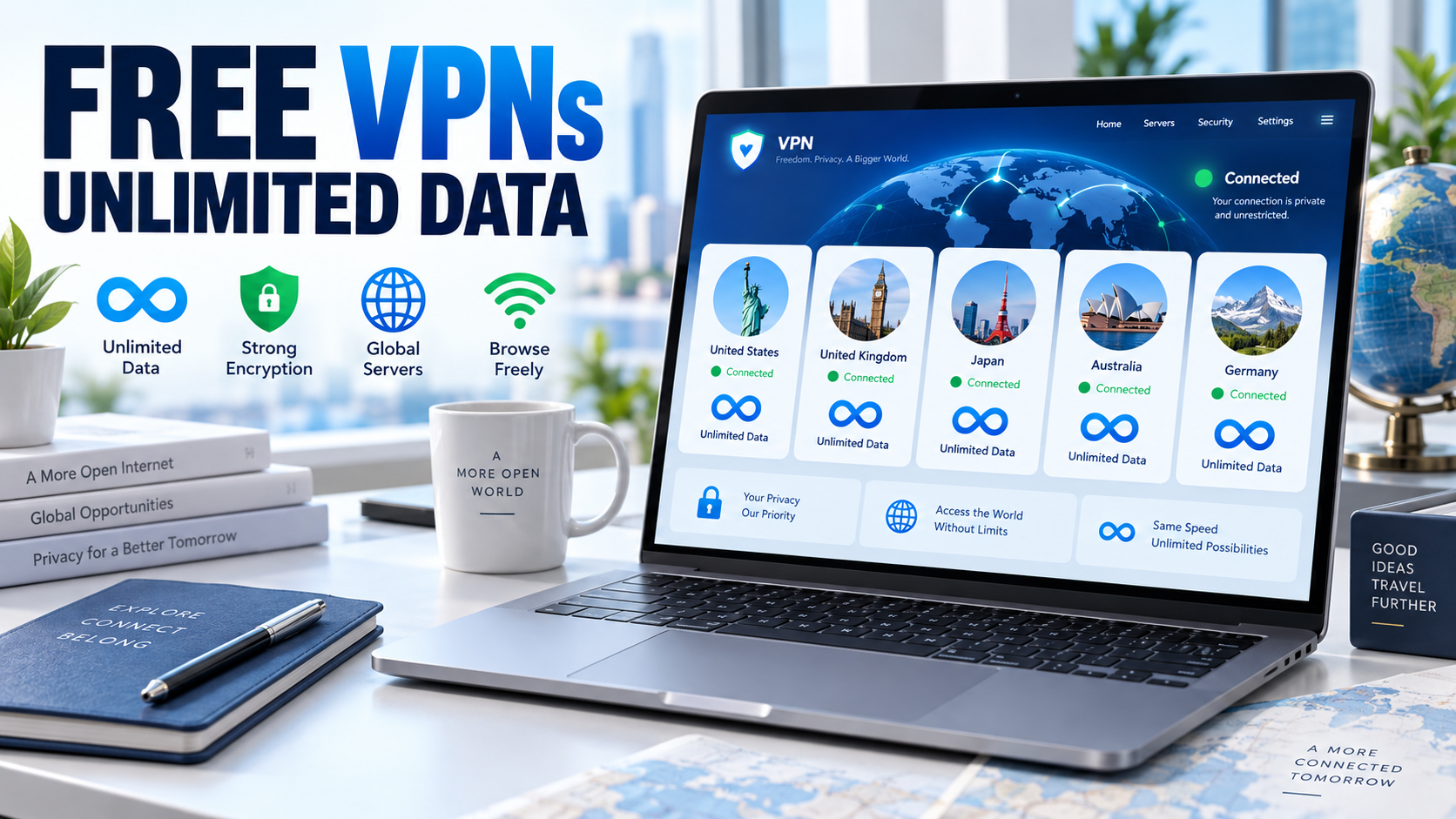 Enjoy Free VPNs: Notable Unlimited Data Services