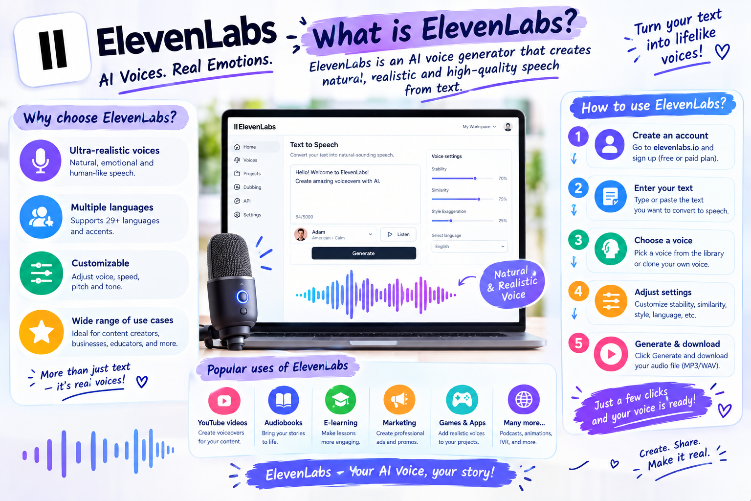 What is ElevenLabs? How to use ElevenLabs to create AI voices.