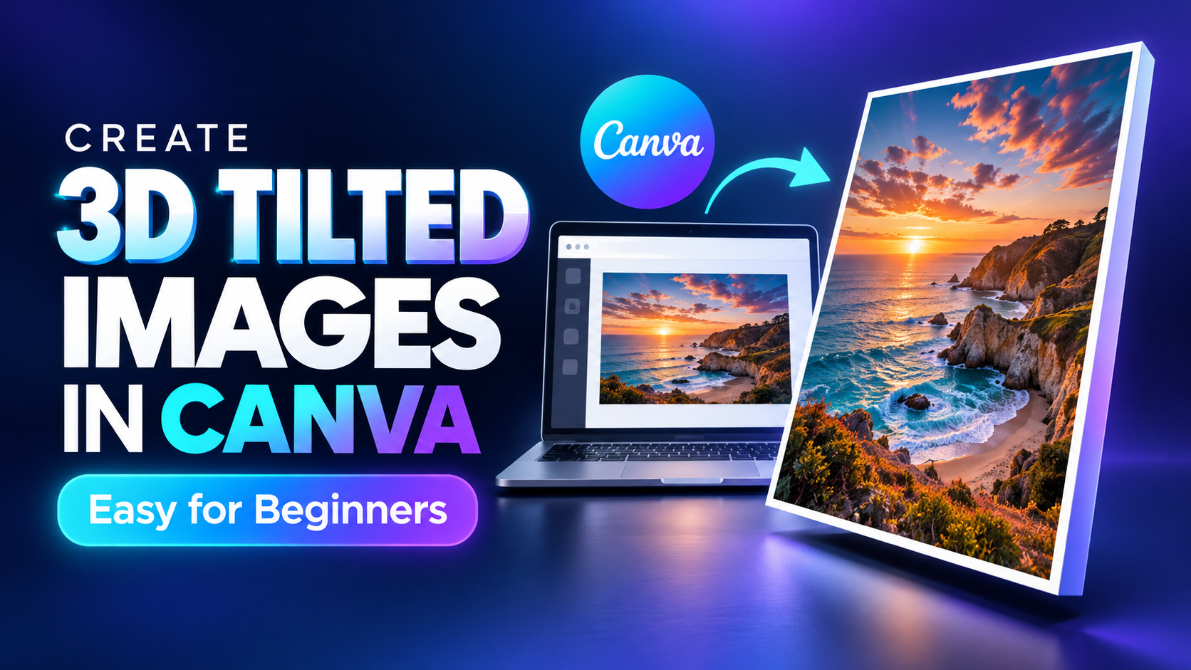 Creating a 3D tilted image in Canva is extremely simple; even beginners can do it.