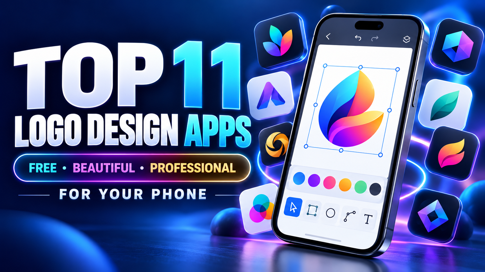 Top 11 free, beautiful, and professional logo design apps for mobile phones.