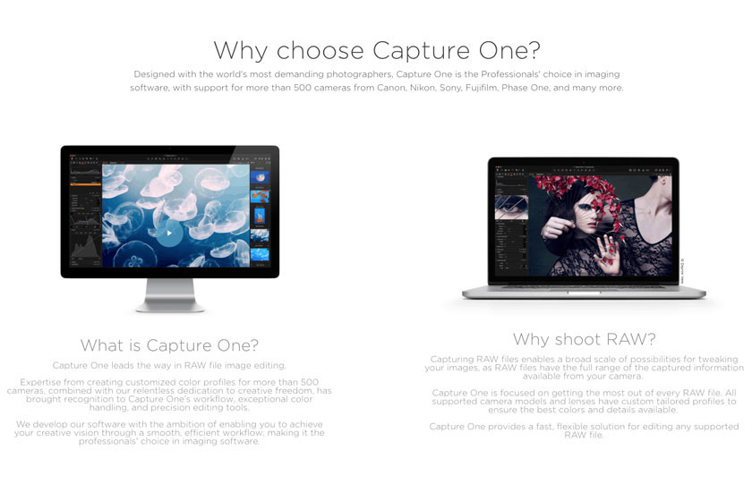 Similarities and differences between Camera Raw and Capture One