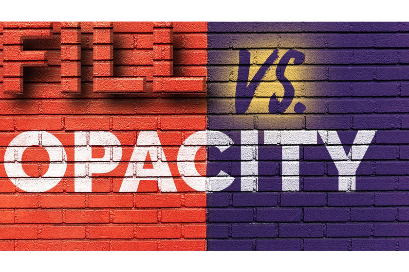 The differences between Fill and Opacity in photoshop