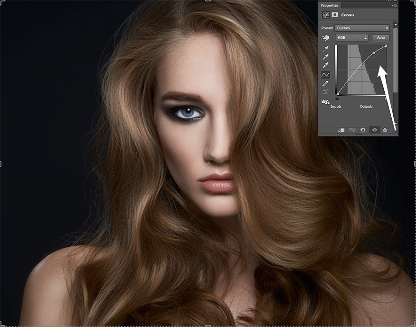 Curves with highlights mask