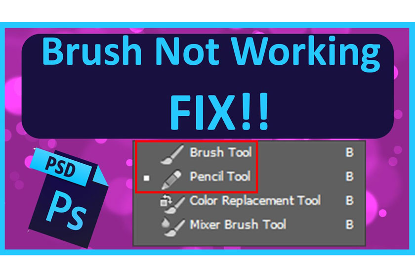 How to fix Brush not working in Photoshop CC2015