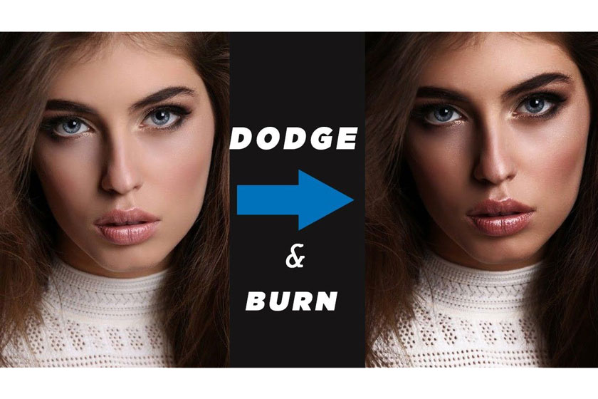 Micro-transform on face with Dodge and Burn in Photoshop