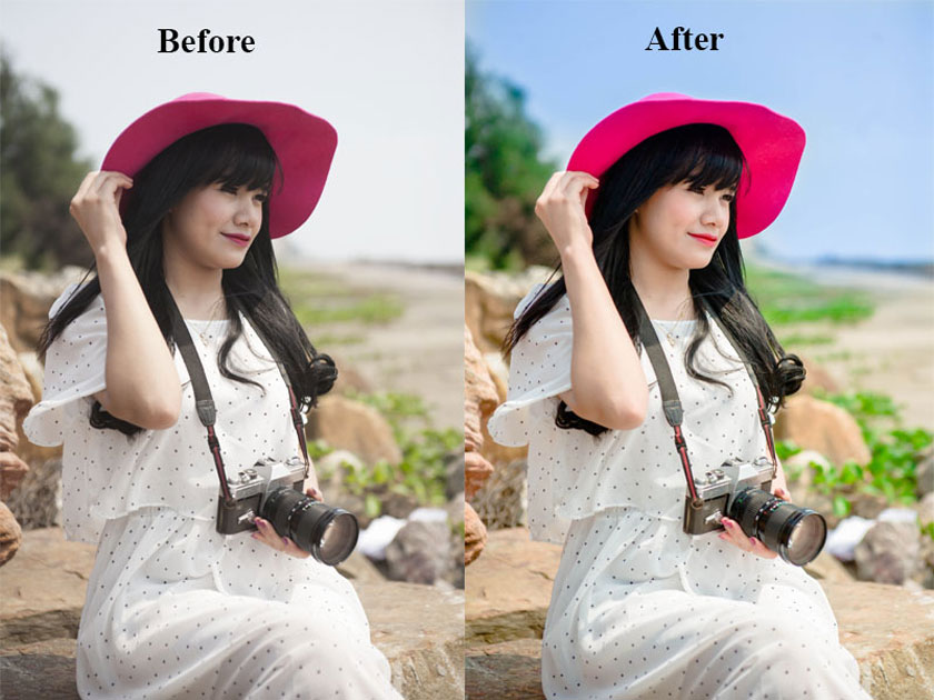 note when adjusting image color with Lightroom