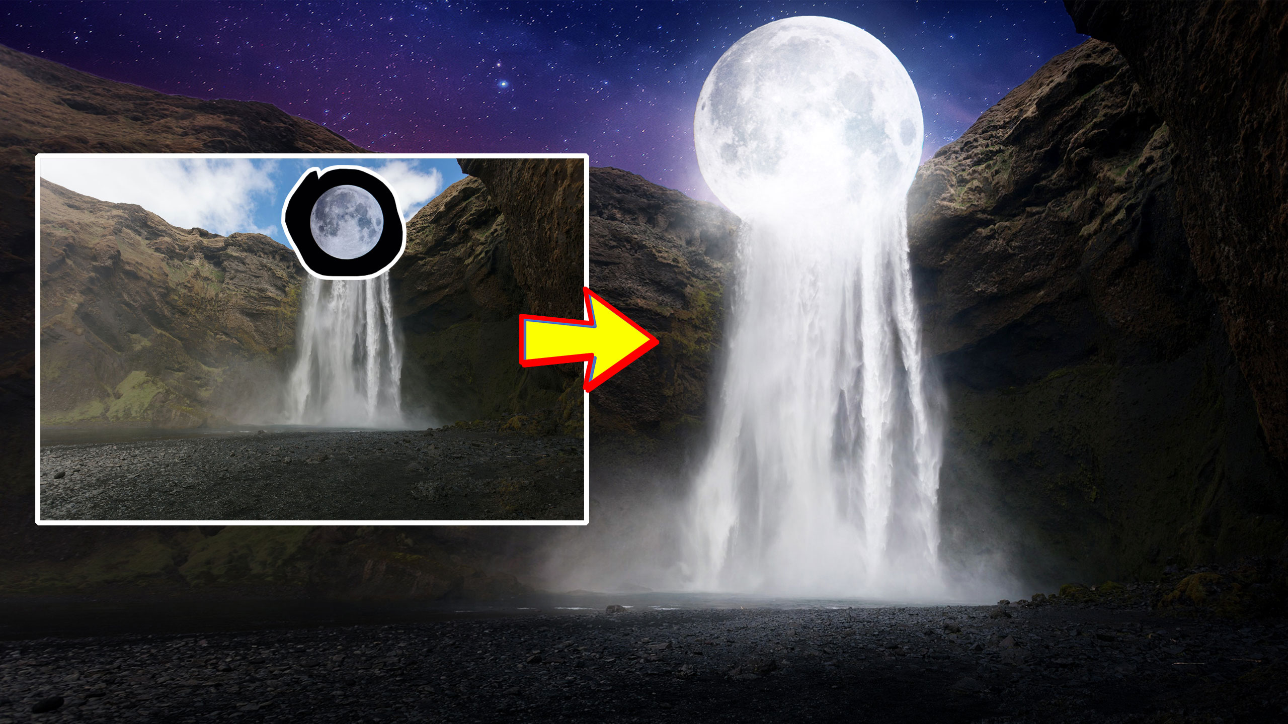 Manipulation Instructions for manipulating the waterfall moon