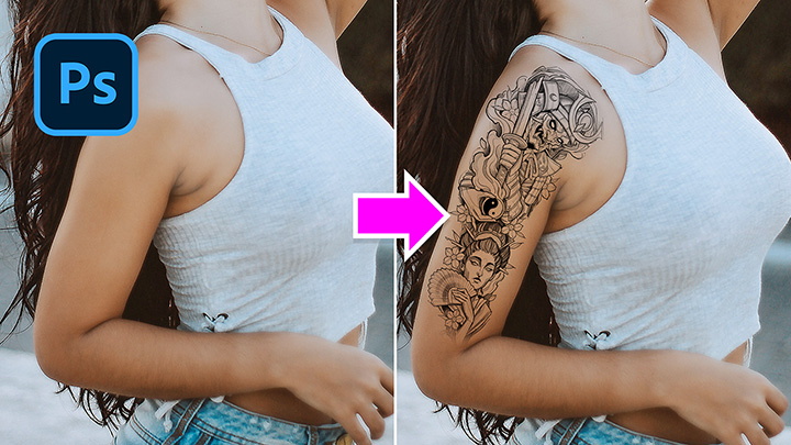 How To Add Any Tattoo to The Human Body in Photoshop