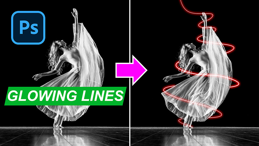 How to Create Neon Glow Lines Effect Around a Person FAST EASY