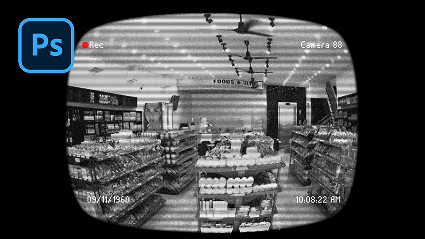 Turn a Photo into a Vintage image Security Camera Image
